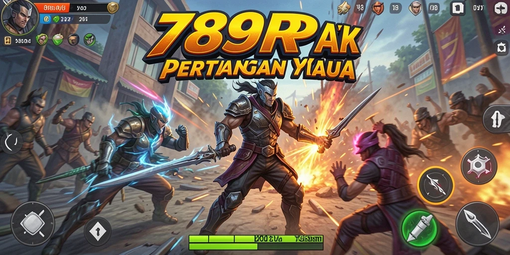 Tampilan pertarungan seru dalam 789RP dengan karakter unik.