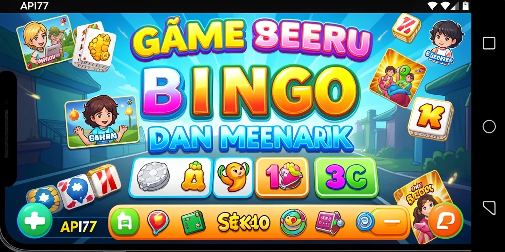 Tampilan antarmuka menarik dari gameplay Bingo API77.