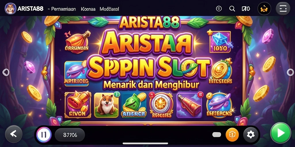 Tampilan gameplay ARISTA88 yang menarik dengan mesin slot penuh warna.
