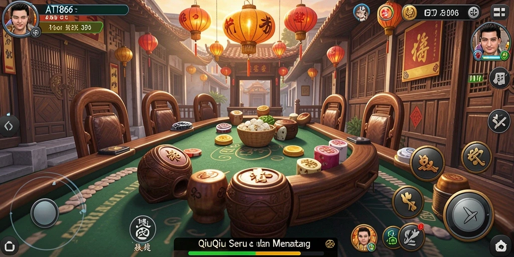Tampilan menarik dari gameplay QiuQiu di AT866.