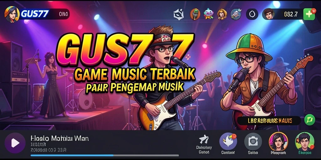 Screenshot tampilan gameplay GUS77 yang menampilkan keseruan bermain musik.