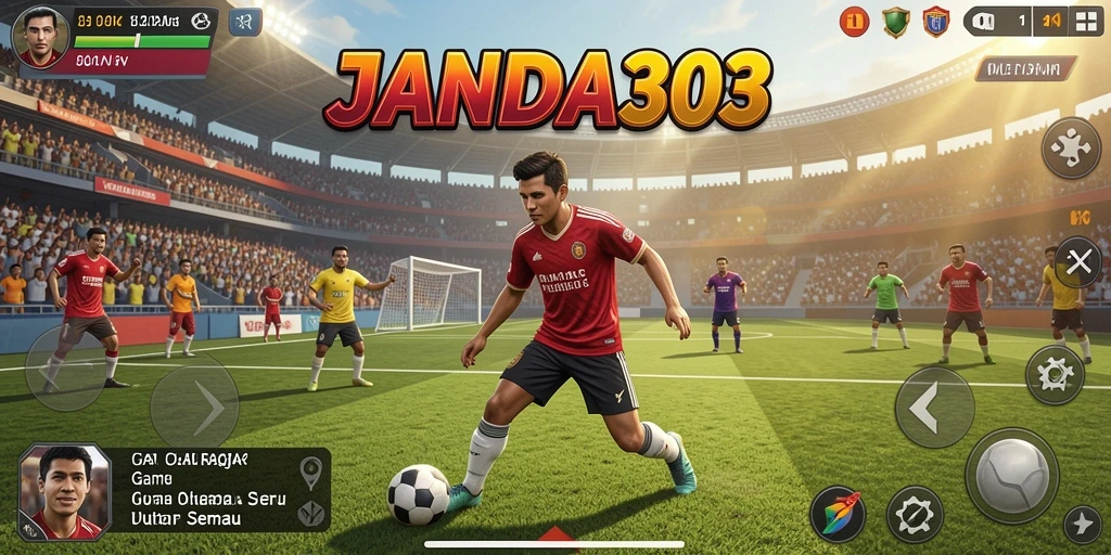 Screenshot dari gameplay JANDA303 yang menampilkan aksi seru olahraga.