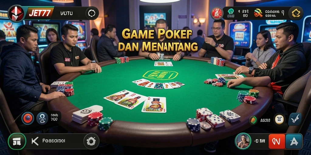 Gameplay menarik JET77 dengan suasana poker yang nyata.