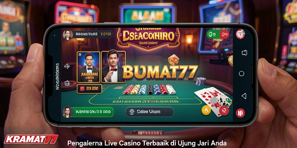 Tampilan gameplay Live Casino yang menarik di KRAMAT77.
