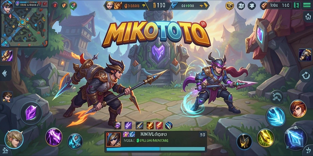 Tampilan aksi seru dalam game MOBA MIKOTOTO.