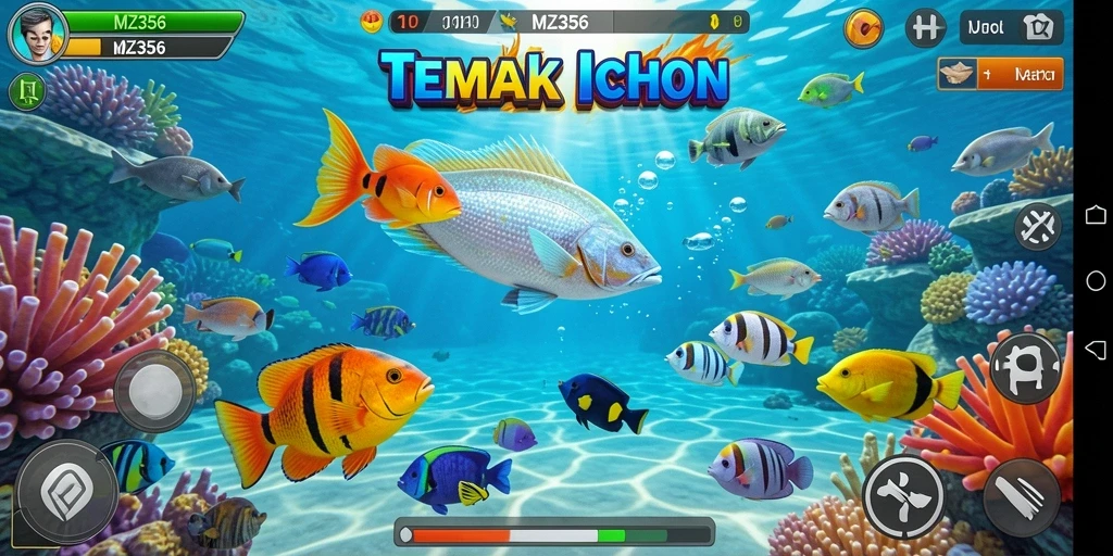 Screenshot MZ356 menampilkan aksi menembak ikan yang seru dan menyenangkan.