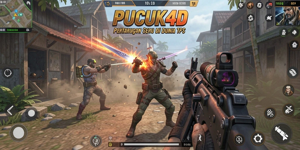 Tangkapan layar dari <strong>PUCUK4D</strong> menunjukkan aksi pertempuran yang mendebarkan dalam mode TPS.