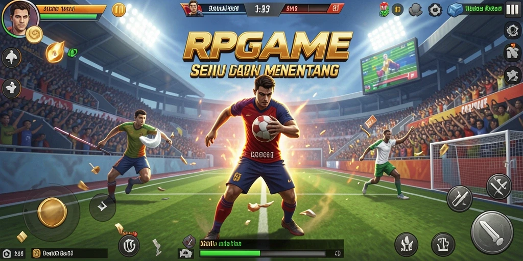 Screenshot utama RPGAME menampilkan aksi olahraga seru dan penuh strategi.